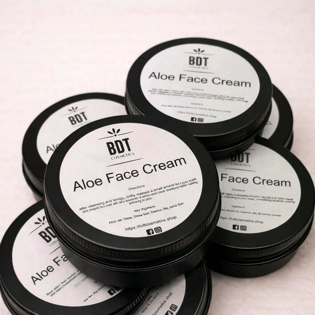 Organic aloe vera face cream suitable for all skin types